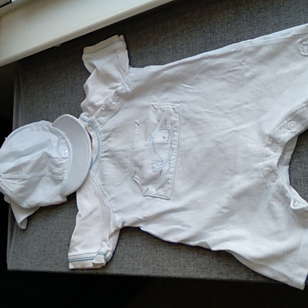 Emile et rose summer romper and hat set